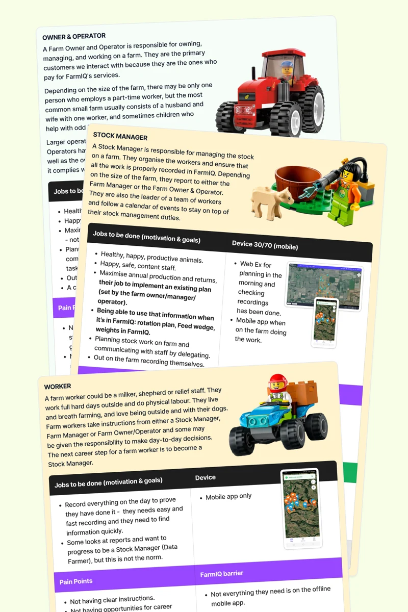 Roles on a page helped Product understand customers needs.