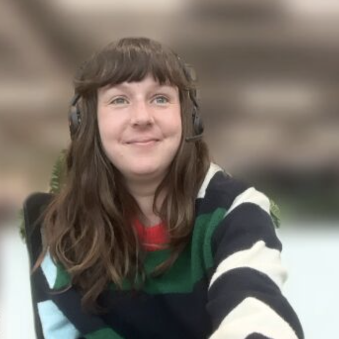 Sarah Roberts on a video call during a validation session