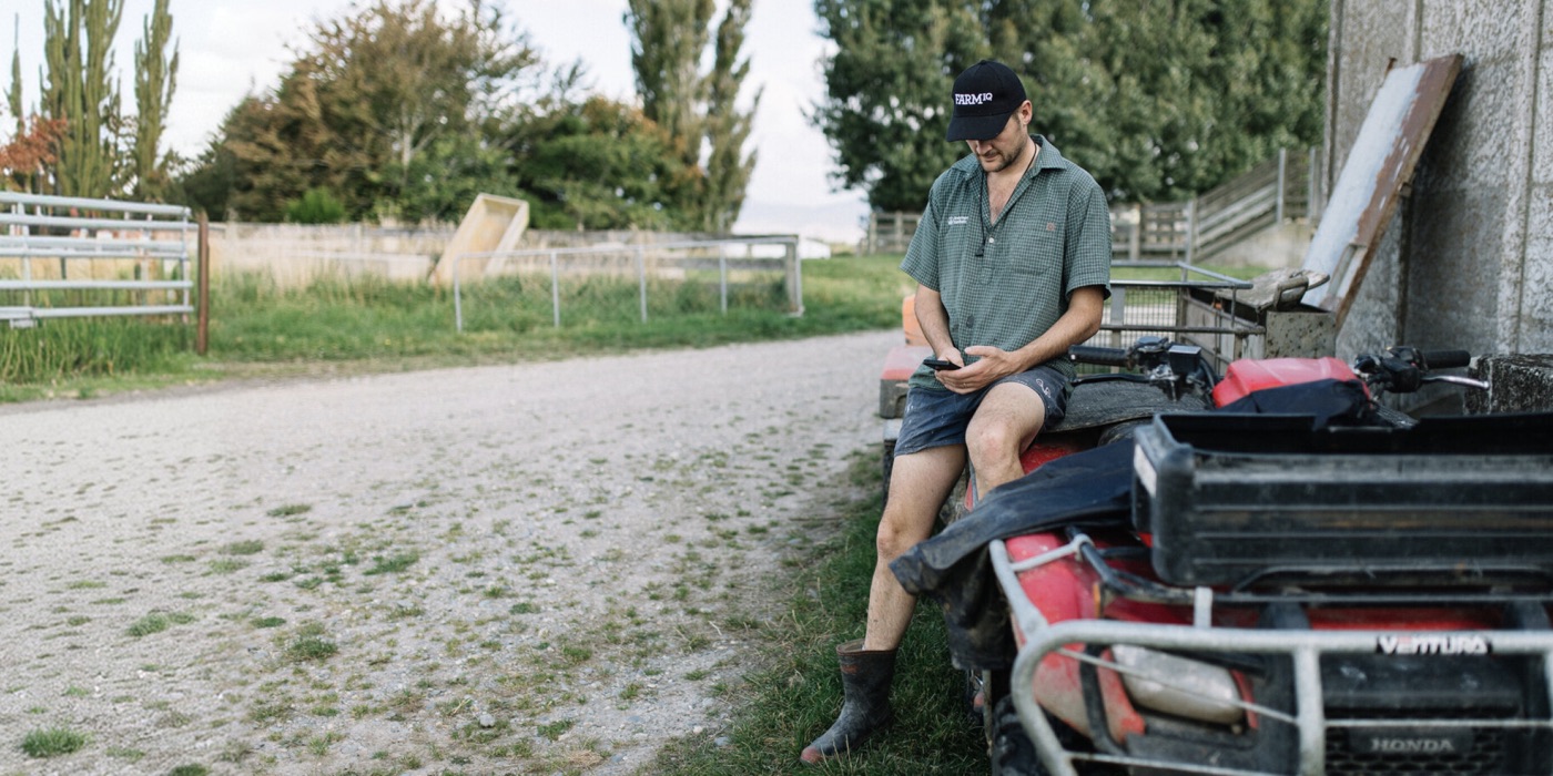 Corey Caseley on farm at Glendonald Station