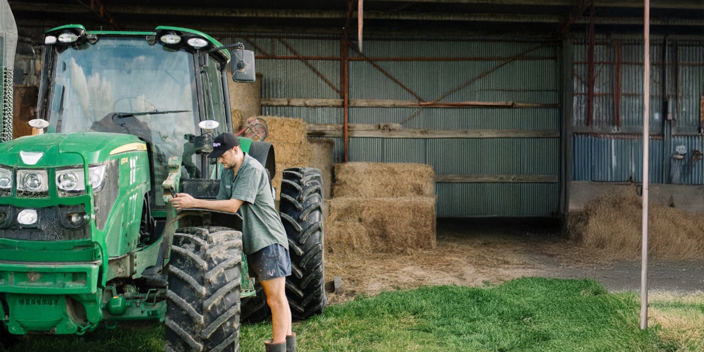 Chris Hursthouse on farm at Haddington